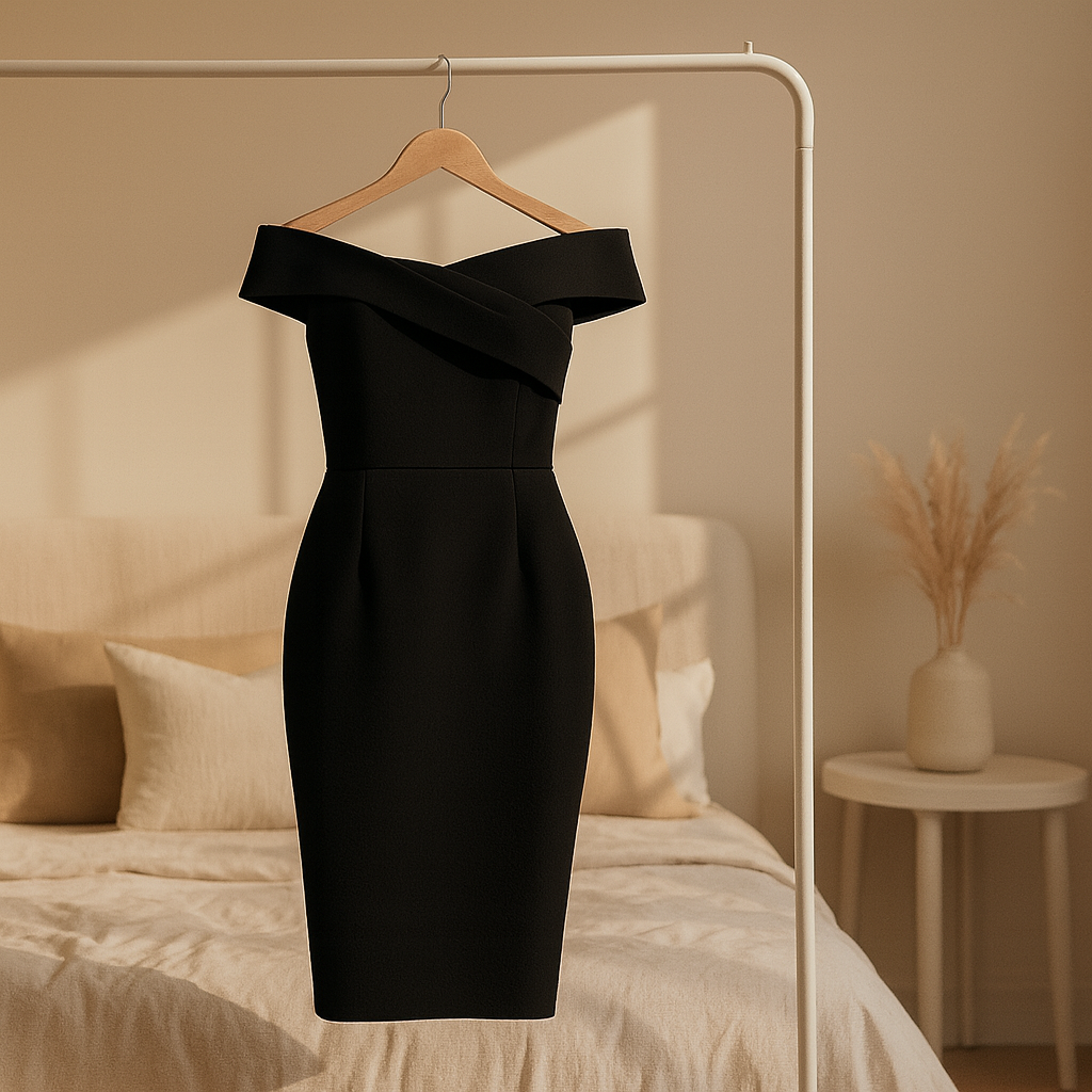 Meriva Off-Shoulder Kjole i Crepe