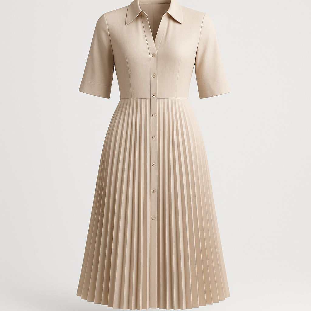 Arienna Kjole med Plissé Skørt